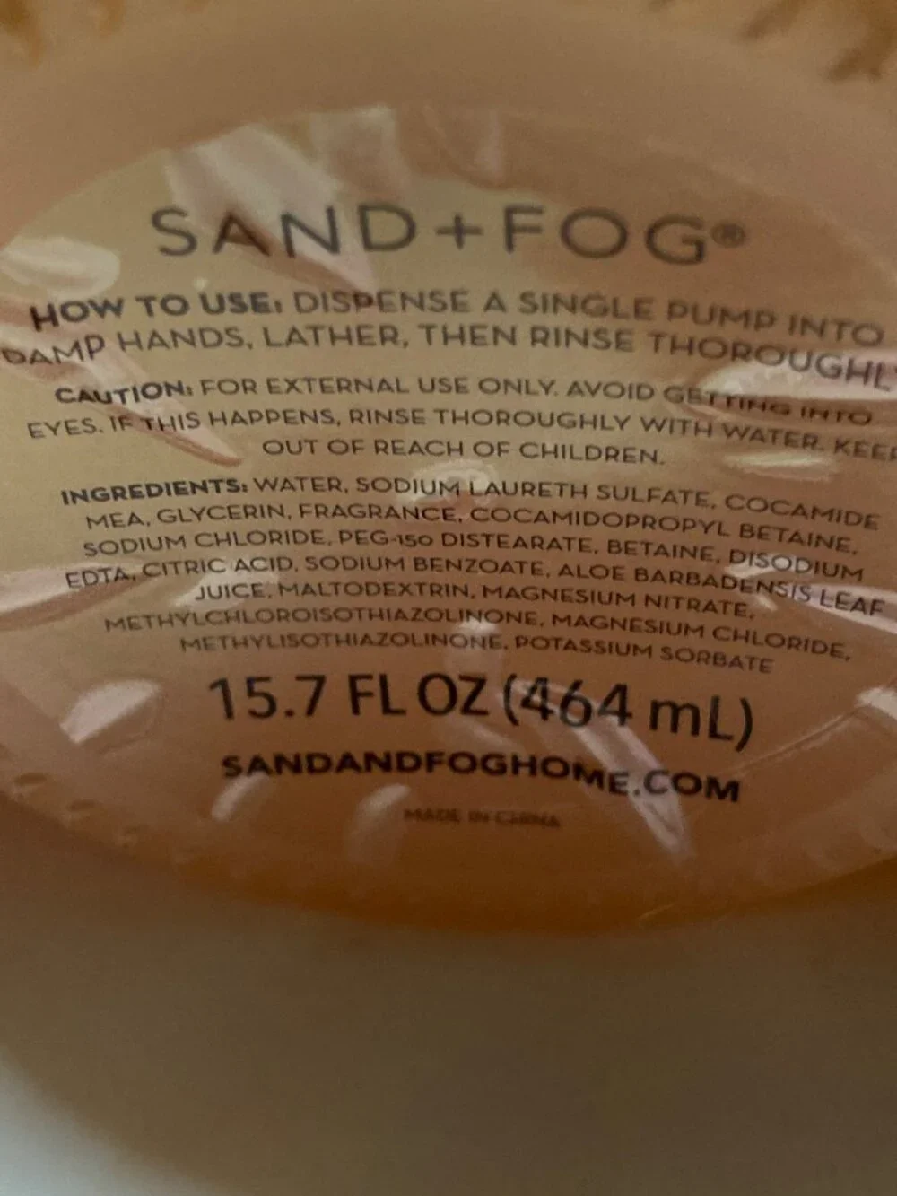 Sand + Fog Scented Hand Soap California Beach House 15.7 Fl Oz Brand New